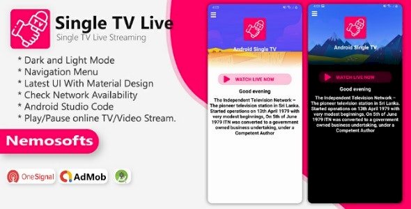 Android TV Channel Single TV Live Streaming App