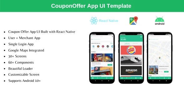 Coupon Offer App React Native Theme