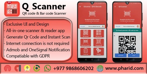 qScanner application can generate QR code types and allows you to save, share code you just created