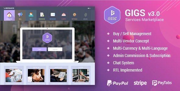 Gigs Services Marketplace Freelancer Clone