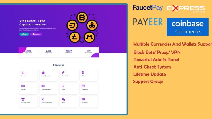 Vie Faucet Cryptocurrency Script