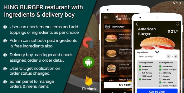 KING BURGER Restaurant Application