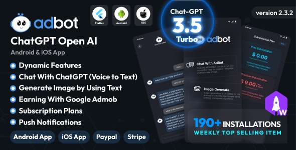 AdBot v2.3 ChatGPT Open AI Android And iOS App