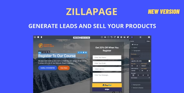 Zillapage v1.2.1 Landing Page Ecommerce Builder
