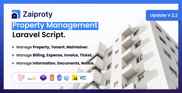 Zaiproty v2.2 Property Management Laravel Script