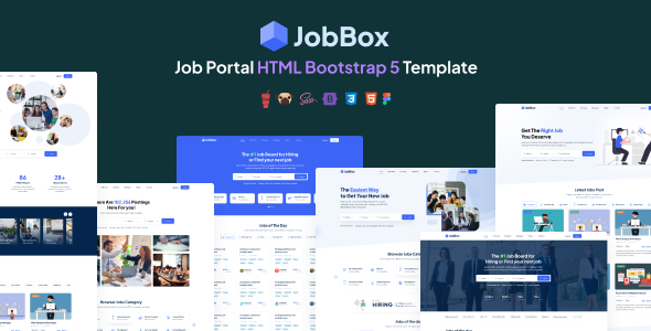 JobBox – Job Portal + Admin HTML Bootstrap 5 Template