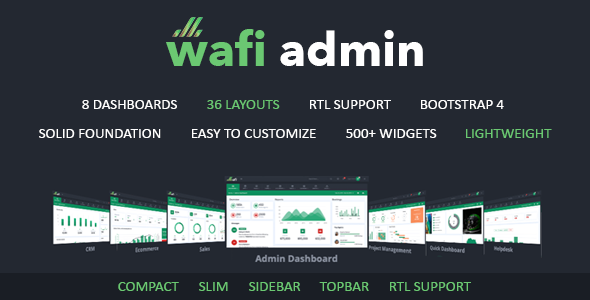 Wafi – Responsive Admin Dashboard Template + RTL