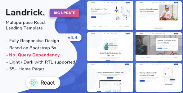 Landrick – React Landing Page Template