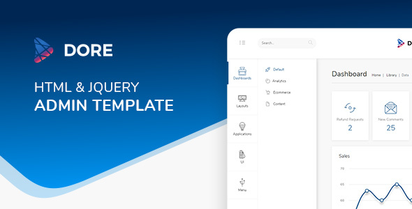 Dore jQuery – Bootstrap 4 Admin Template