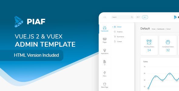 Piaf – Vue Admin Template