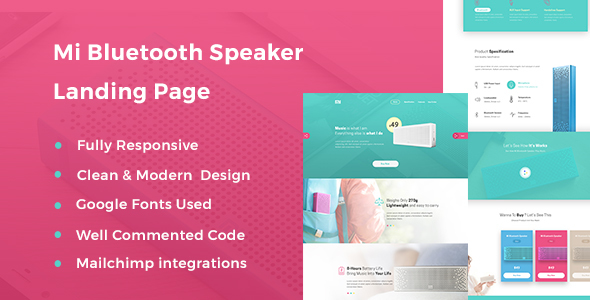 mi Product Landing HTML Template