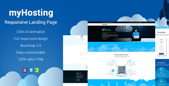 myHosting – Bootstrap Landing Page HTML Template