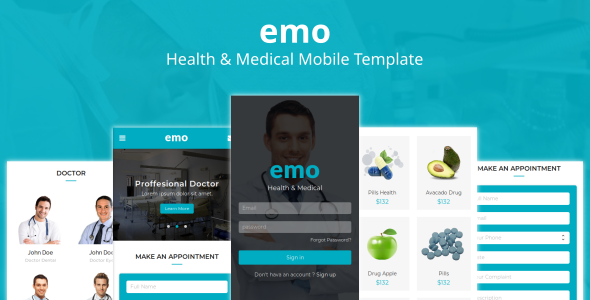 Emo – Health & Medical Mobile Template