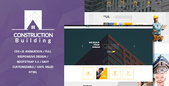 myConstruction – Bootstrap Landing Page HTML Template