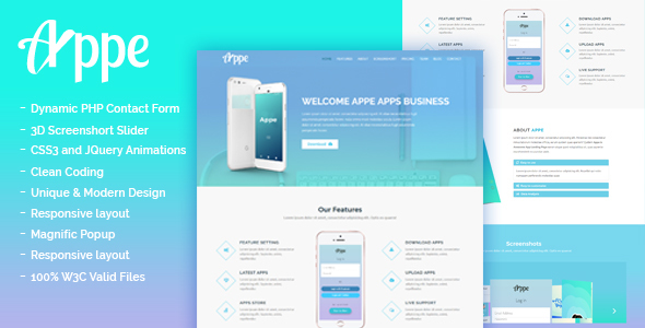 Appe – Business App Onepage Template