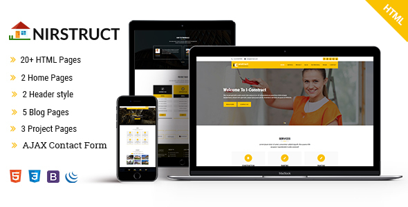 Nirstruct – Responsive Construction HTML5 Template