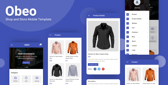 Obeo – Shop and Store Mobile Template