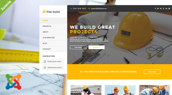 Flatbuild – Construction Joomla Template