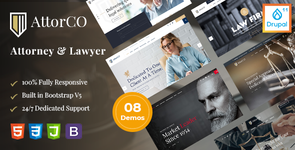 AttorCO – Attorney & Lawyers Drupal 11 Theme