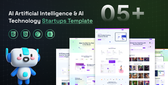 AI Artificial Intelligence & AI Technology Startups Template – AI Doodle