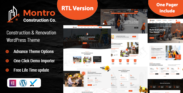 Montro – Construction WordPress Theme RTL Ready