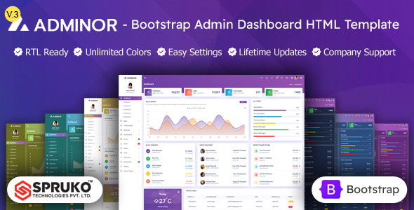 Adminor – Bootstrap Admin Dashboard HTML Template