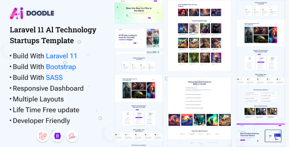 AI Doodle – Laravel 11 AI Artificial Intelligence & AI Technology Startups Template