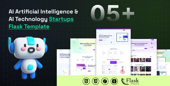 AI Artificial Intelligence & AI Technology Startups Flask Template – AI Doodle