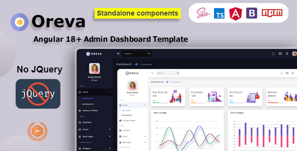 Oreva – Angular 18+ Admin Dashboard Template + UI Kit