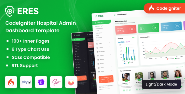 ERES – CodeIgniter Hospital Admin Dashboard Bootstrap Template