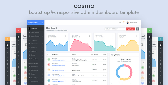 Cosmo – Bootstrap 4 Responsive Admin Dashboard Template