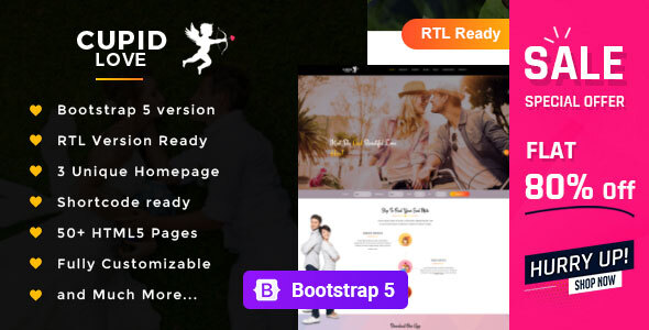 CUPID LOVE – Dating Website HTML5 Template