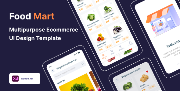 Food Mart – Multipurpose Ecommerce UI Design Template