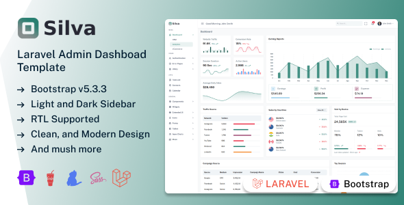 Silva – Laravel 11 Admin Dashboard Template