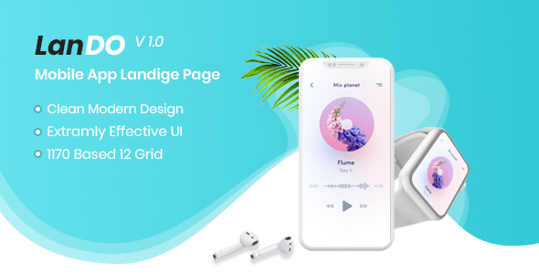 Lando – Software, App & Product Showcase Landing PSD Design