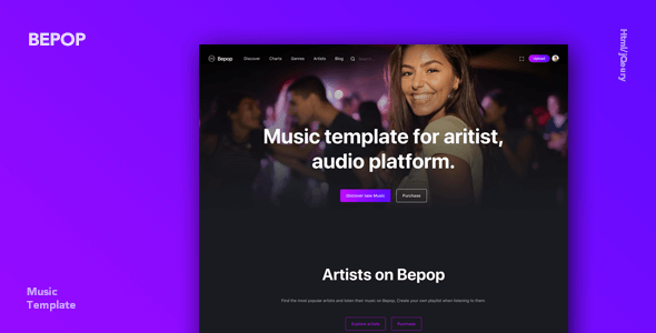 Bepop – Non-stop Music Template