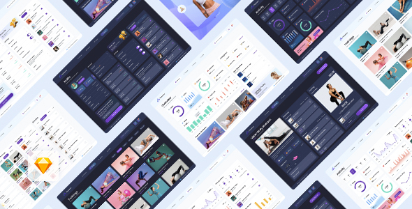 FitooZone – Fitness Dashboard UI Kit for Sketch