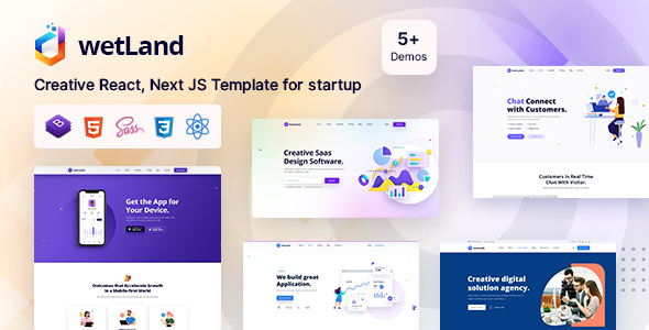 Wetland – Multi purpose React Next.js template for Startup