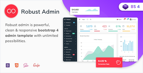 Robust – Premium Bootstrap 4 Admin, Dashboard & WebApp Kit Template