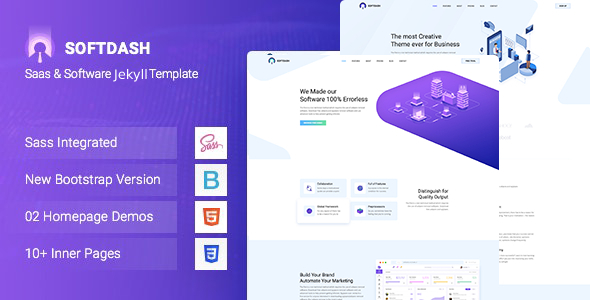 Softdash – Creative SaaS and Software JEKYLL Template