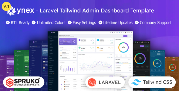 Ynex – Laravel Tailwind Admin Dashboard Template