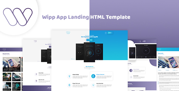 Wipp –  App Landing HTML Template