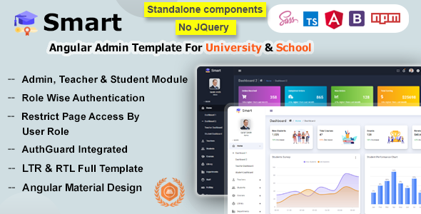 Smart – Angular 18+ Admin Dashboard Template for University, School & Colleges