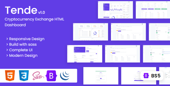 Tende – Cryptocurrency Exchange Dashboard