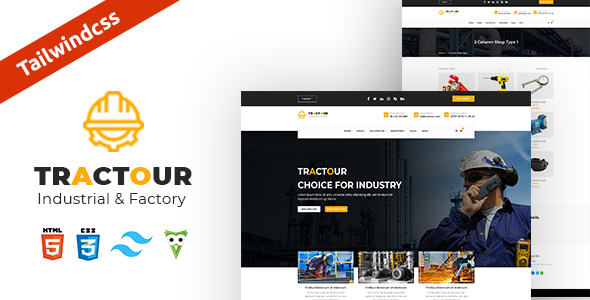 Tractour – Industrial / Manufacturing Tailwind CSS Template