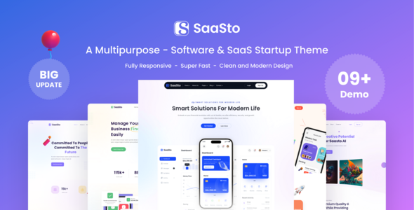 Saasto – Software & Startup SaaS WordPress Theme