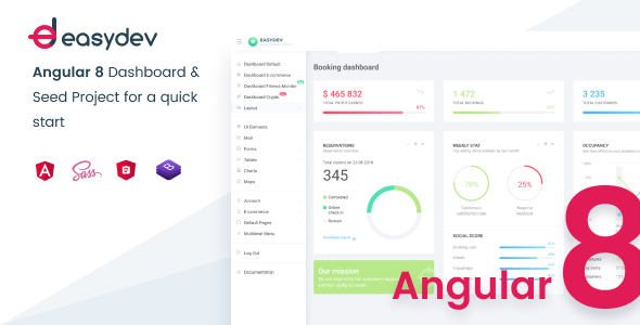 EasyDev-ng — Developer Friendly Angular 8 BS4 Admin Template + Seed Project