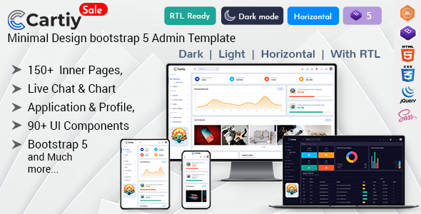 Cartiy Admin – Dashboard HTML Template