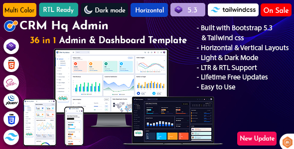 CRMHq Admin – Tailwind CSS Dashboard Template