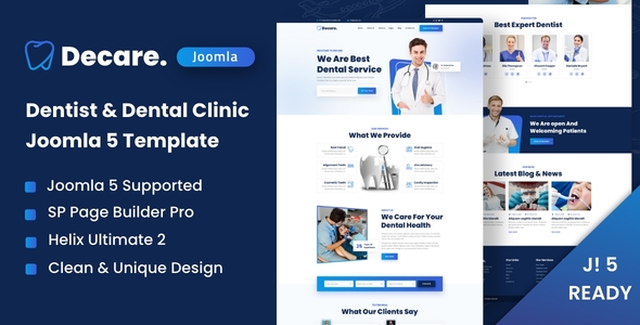 Decare – Dentist and Medical Joomla 5 Template